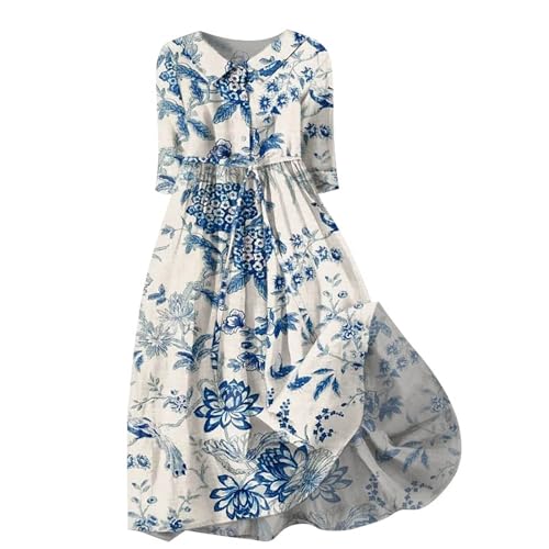 Robe d'été col en V coupe ample pour dissimuler les rondeurs avec style bohème