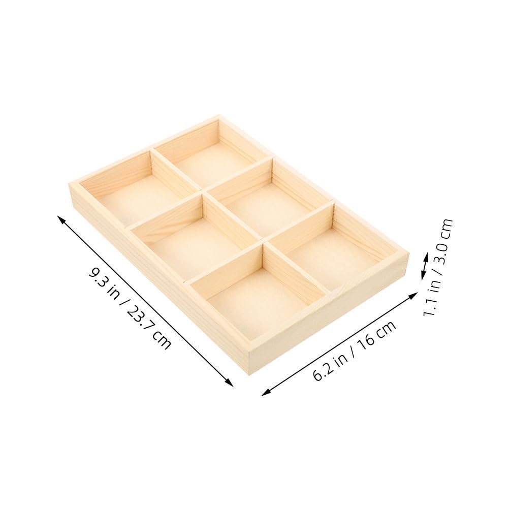 Cabilock Caja Organizadora De Madera Con Compartimentos Divididos 9 Secciones Bandeja De Almacenamiento Multifuncional Para Escritorio Materiales De Arte Crayones Oficina Y Hogar