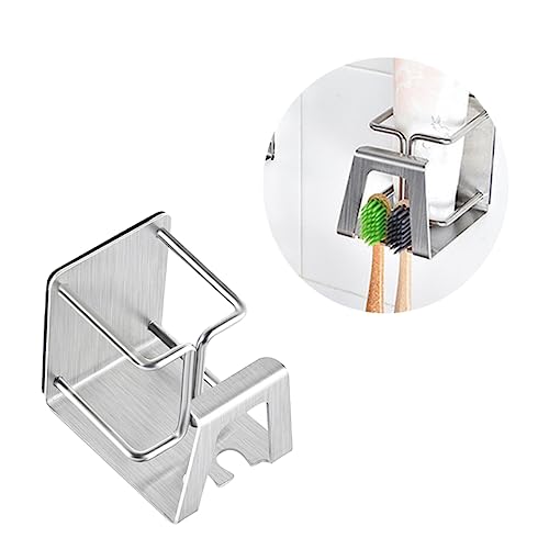 GLEAVI Soporte de Cepillos de Inoxidable Pared Organizador de Pasta Tazas de Enjuague Bucal Estante sin Taladro Almacenamiento