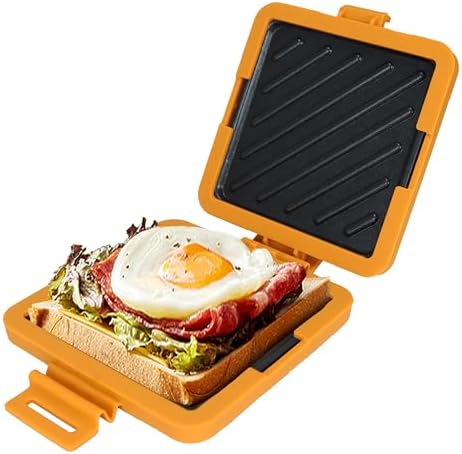 Microwave Toastie Sandwich Maker,Micro Munchy Microwave Toastie Maker, Versatile Small Toaster, Easy to Clean and Store, Perfect for Cooking Breakfast, Grilled Cheese, Snacks (Yellow)