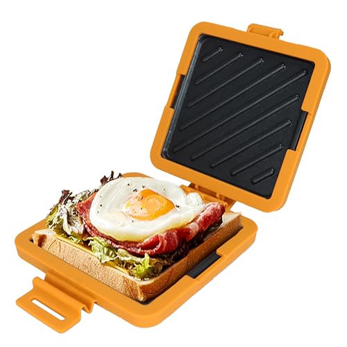 Image of Microwave Sandwich Maker Microwave Grilled Cheese Maker (Yellow) | Versatile Small Toaster, Easy to Clean and Store, Perfect for Cooking Breakfast, Grilled Cheese, Snacks