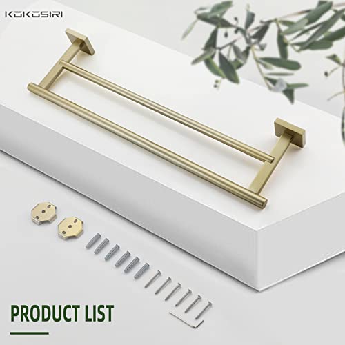 Kokosiri Towel Bar Bathroom Towel Holder Double Rails For Bath Kitchen Cabinet Towel Shelf 20 Inch Brushed Gold Stainless Steel B5005Bg-L20 #TOP6