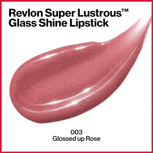 2. Bild von Revlon Super Lustrous Glass Shine Lipstick, Lippenstift mit brillanter Farbe, cremige und feuchtigkeitsspendende Formel mit Hyaluronsäure, Aloe und Rosenquarz, 003 Glossed Up Rose, 3.1 ml
