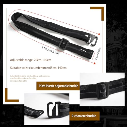 TORMEN Elastic Shirt Stay Belt Tucker Holder Adjustable Elastic Band No-Show Anti-Slip Stretch Waist Belt for Tucked-in Business & Casual Use for Men(Black)2