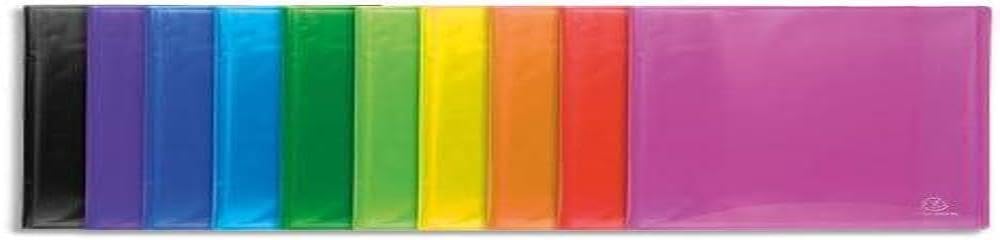 Exacompta - Ref. 85770E - 1 Iderama document protector - 30 smooth crystal pockets - 60 views - for A4 - size 24 x 32 cm - semi-rigid polypro cover - 10 random colors