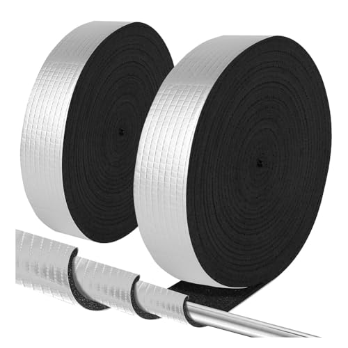 Hreyywo Embalaje de Aislamiento de Tuberías, Protección de Invierno, Adecuado para Tuberías de Agua Fría y Caliente, Reduce la Pérdida de 1 Rollo