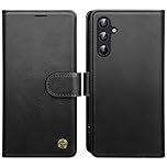 AIMOYU for Samsung Galaxy A35 5G Case, Flip Wallet Leather Phone Case with [4 Card Slots] [Kickstand] [RFID Blocking] Magnetic Protective Shockproof Cover for Samsung A35 Phone Case - Black