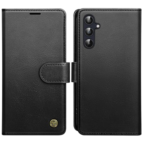 AIMOYU for Samsung Galaxy A55 5G Case Flip Wallet Leather Phone Case with [4 Card Slots] [Kickstand] [RFID Blocking] Magnetic Protective Shockproof Cover for Samsung A55 Phone Case - Black
