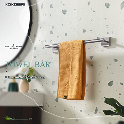 Image of KOKOSIRI Towel Holder 16 Inch Bathroom Hand Towel Bar for Bath Kitchen Toilet Brushed Nickel Stainless Steel B4005BR-L16