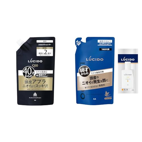 LUCIDO(ルシード) 【セット買い】【医薬部外品】薬用 スカルプ デオシャンプー 詰め替え 大容量 メンズ 無香料 760ミリリットル + 【医薬部外品】スカルプ コンディショナー 詰め替え トリートメント 無香料 380g+サンプル(乳液2ml) 【