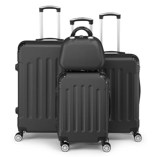 LEADZM Set de 4 Valises de Voyage avec Vanity Case,...
