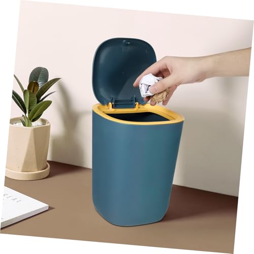 Caneca pequeña para basura rectangular azul miniatura 5