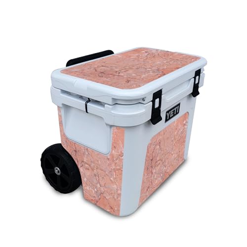 Image of Skin Compatible with Yeti Roadie 32 Wheeled Cooler - Pink Marble - Premium 3M Vinyl Protective Wrap Decal Cover - Easy to Apply | Crafted in The USA by MightySkins