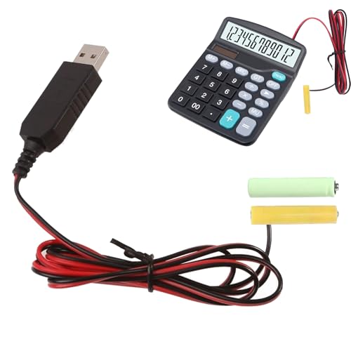 AA Battery Eliminators Fuente de alimentación USB – 1 m Cable convertidor de tensión 5 V a 3 V | Reemplaza 2 pilas AA/AAA | Cable de alimentación USB Cargador para luces LED de juguete