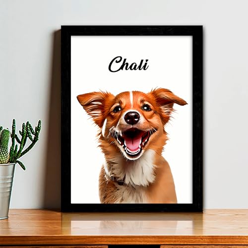Lcyawer Personalized Pet Portrait Memorial Gift for Loss Dog Canvas Prints Custom Cat Memorial Gifts Customized Pet Portrait Picture Frame Wall Arts for Living Room Bedroom Home Decor Keepsakes