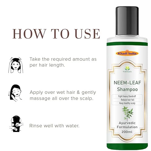Image of Khadi Vedimatic Natural Neem Hair Shampoo for Thick & Strong Hair | Natural Hair Cleanser for Healthy Hair |Paraben & Sulphate-Free |Suitable for All Hair Types, 400ml(Pack Of 2, Pure Neem)