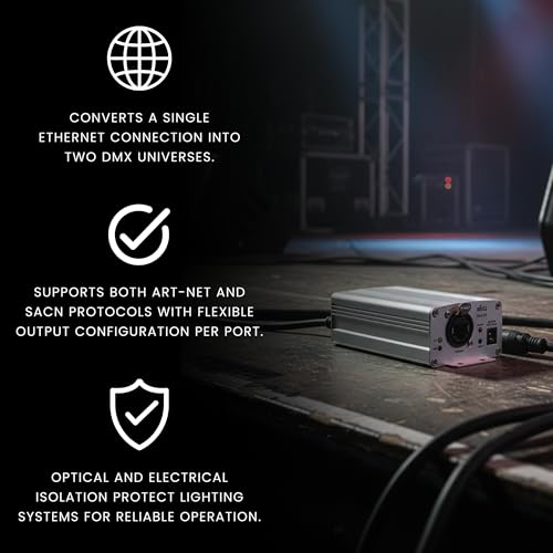 Boîtier ArtNET vers DMX Chauvet DMX-AN2 interface réseau