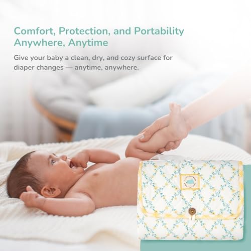 Image of Tidy Sleep Portable Diaper Changing Mat /Pad for Newborns & Infants Baby 0-24 Months Light Weight, Portable, Water Proof (Yellow Bloom Vines)