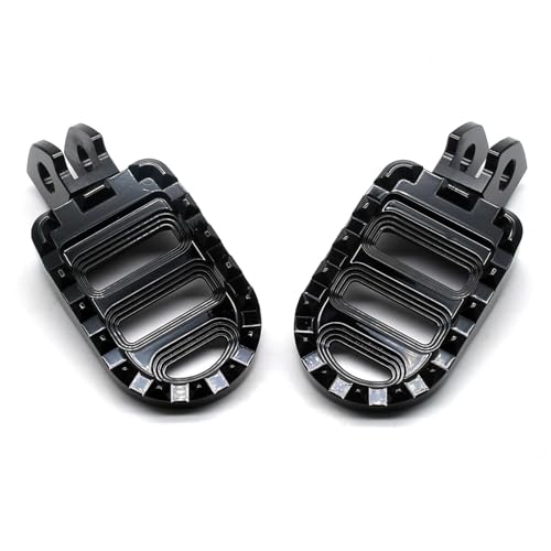 Image of MZS Motorcycle Rider Foot Pegs Floorboards for Vulcan 650 S EN650 2016-2025, Front Wide Footpegs MX Serrated Pedal Rest CNC Black