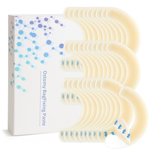 30PCS Ostomy Supplies,Ostomy Barrier Strips,Elastic Barrier Adhesive Tape Strips for Colostomy Bags Curved Ileostomy Tape for Stoma Urostomy Bag
