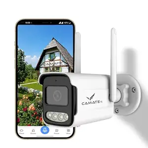 Camate Titan 3MP 4G Sim Based Wireless Outdoor Bullet CCTV Camera for Home, Office, Remote Area and contruction site | Waterproof | Two-Way Talk | Supports 256 GB SD Card
