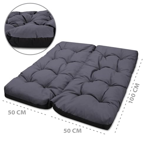 Amazinggirl Bankauflage Sitzkissen Outdoor Hollywoodschaukel Kissen 100 x 100 cm - Sitzpolster Bank Polster für Sitzbank Gartenbank und Paletten Bankkissen Indoor und Outdoorkissen Graphit