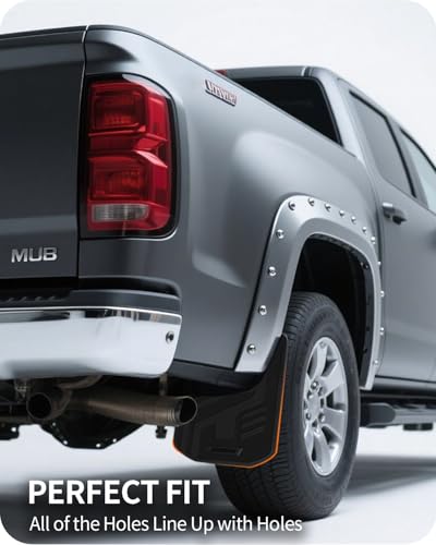 Image of Mud Flaps for Trucks,2023-2024 Chevy Colorado No Drill Mud Guards with Fender Flares, Heavy Duty 4PC Splash Guards, OEM Fit,Suitable for Vehicles with Wheel Eyebrow