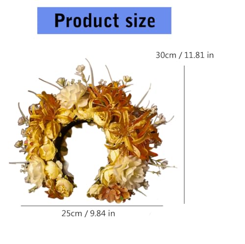 HUANGANG Elegant cultural flower headband, fabric headband, flower headband, hair ornaments or traditional dress3