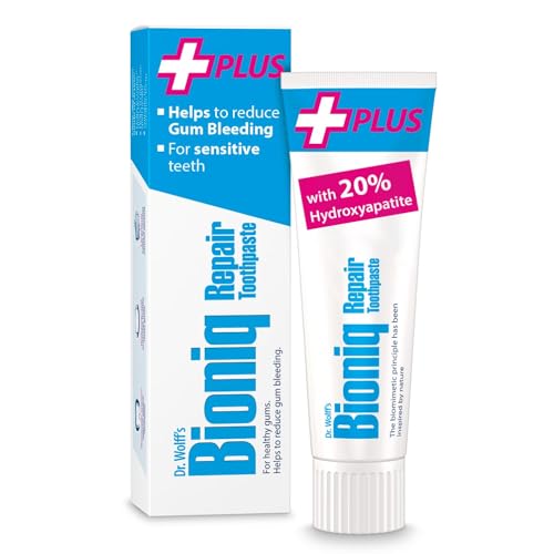 Dr. Wolff's Bioniq Repair Plus Dentifricio 75ml | Senza fluoro con idrossiapatite biomimetica | per denti sensibili | Aiuta a ridurre il sanguinamento delle gengive