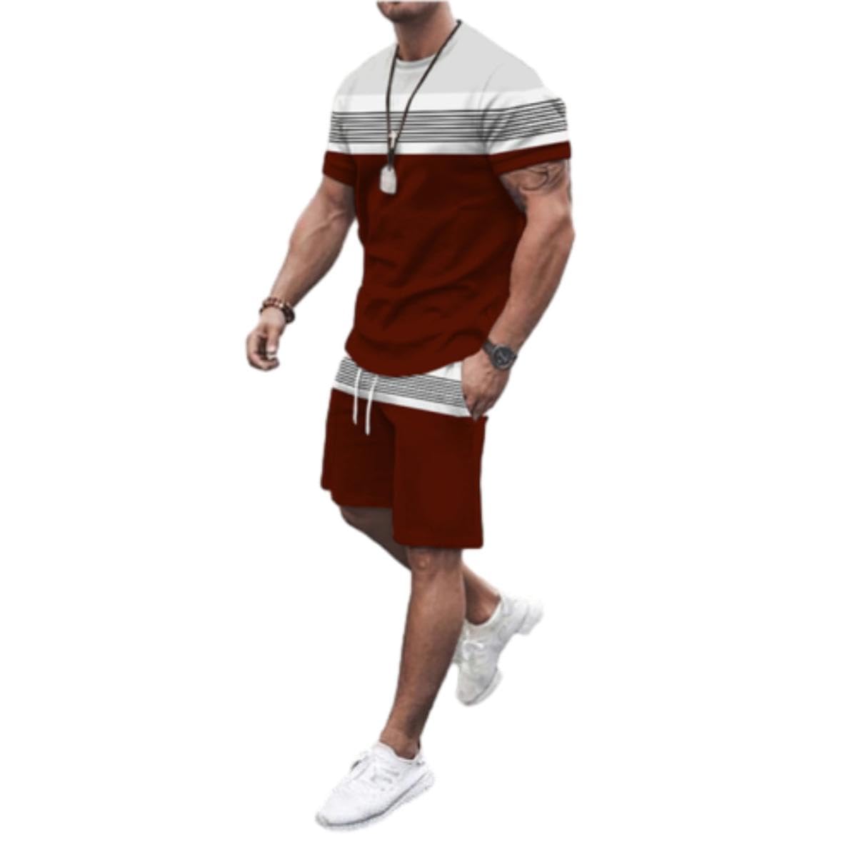 Men Sportsuit Men Short Sleeve Men Casual T-Shirt Men Sportshirt Men Streetwear Tracksuits Men T-Shirts Men Set