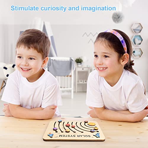 Wooden Solar System Puzzle Toys - 7.75 X 5.82 In Planets Jigsaw Puzzles For Kids, Space Learning Education Toys, Montessori Astronaut Thinking Training Puzzle, Educational Great Gifts #TOP5