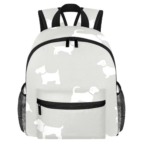 Sac à dos léger gris avec poches latérales bouteille Pooch imprimé