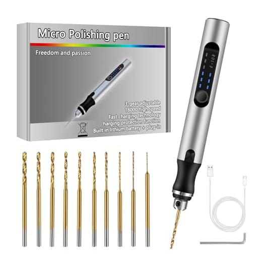 Comius Sharp Mini Taladro Eléctrico de 3 Velocidades, USB Recargable Taladro Manual Eléctrico 10 Taladro Helicoidal (0.6-2.2 mm), DIY Juego de Brocas para Resina, Joyas, Plástico, Madera