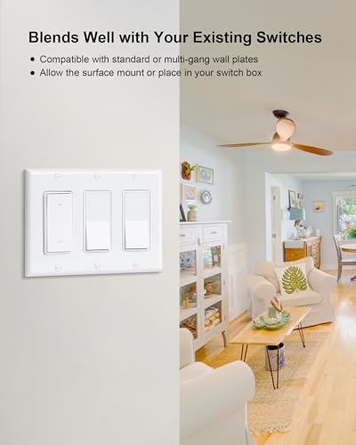 Image of Wireless Light Switch and Receiver Kit, Decorator Rocker Switch