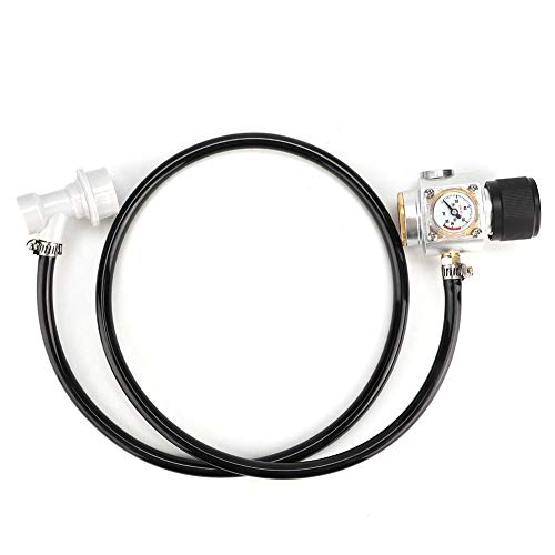 Jeffergarden Gas Regulator 0-90PSI CO2 Mini Gas Regulator 5/16in Gas Line Assembly Pressure Gauge Ball Lock Accessory Kit