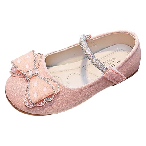 IWIHMIV Girls School Shoes Non Slip Mary Jane Dress Flat Bottom Comfortable Shoes for School Wedding Party with Strap