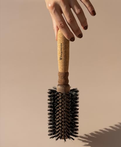 Regincós Round Brush - Eco Cork Wood - E.Cork Black 870 Natural - Professional - Handmade - Large, brown, XLARGE - Image 3