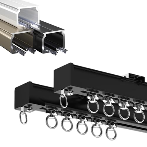 Rieles de cortina de techo resistentes: doble riel silencioso de aluminio duradero