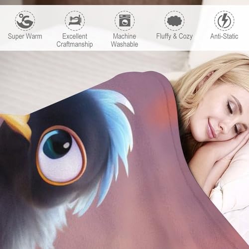 Couverture en flanelle douce chaude l'oiseau grand plaid canape jetee de lit