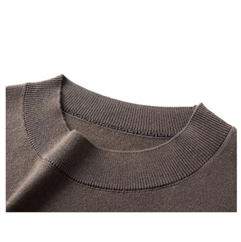 Men Summer Casual Mock Neck Thin Short Sleeve Slim Wool Knit Pullover2