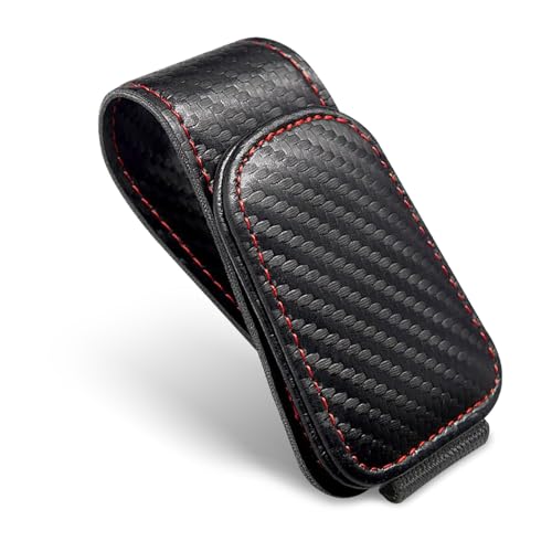 IGXX Solglasögonhållare för Solskydd, Universal Magnetisk Klämma i Läder med Kolfiberdesign - 1 St, Bilaccessoarer