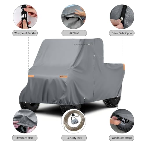 Image of Waterproof UTV Cover Compatible with Polaris Xpedition 5 Seats | 6 Layers All Weather Cover with Air Vents, Door Zipper and Windproof Buckles and Bands for Rain Snow Dust Protection