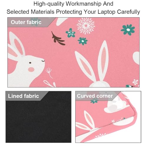 Maletín bandolera para laptop contra arañazos Happy Easter Bunny multicolor 14.5" 4