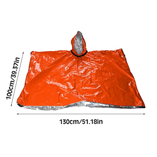 Couchage Survie, Couverture Imperméable Équipement Survie Et Équipement pour Activités Plein Air, Camping, Randonnée en Polyéthylène (PE) Orange – Image 3