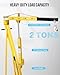 2-Ton Shop Crane, Hydraulic Folding Engine Hoist w/6 Steel Casters - Lift Car Transmissions, Boat Motors, Farm Equipment (Net Wt. 157 lbs)