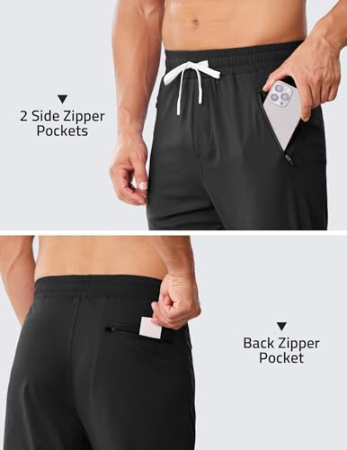 PINSPARK Men's Joggers with Zipper Pockets Stretch Lightweight Athletic Track Pants Gym Quick Dry Workout Pants for Men3
