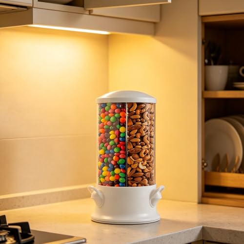 Distributeur de bonbons Pssopp à 3 compartiments blanc pour cuisine - 5