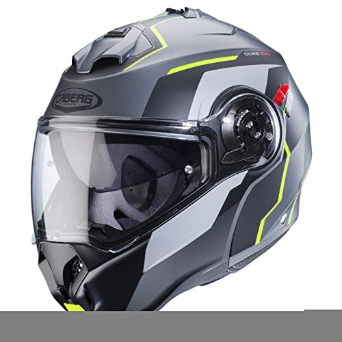 Image of Caberg Duke Evo Move Modular Motorcycle Helmet Gun/Black/Yellow (M)