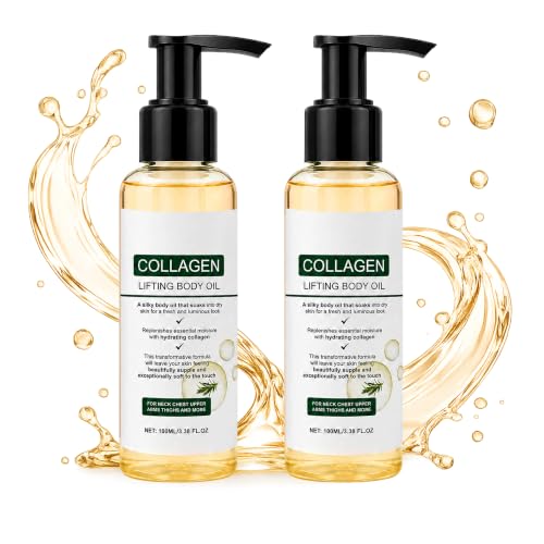 ELYCURA Collagen Body Oil Firming & Hydrating Body Oil for Dry Skin Lightweight Non-Greasy Moisturizing Body Oil 6.76 Fl Oz