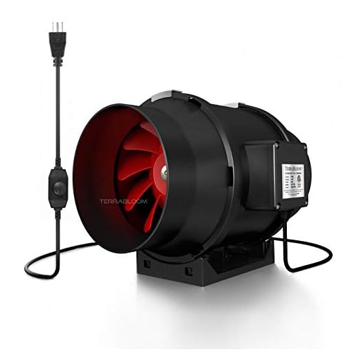 TerraBloom 6" Inline Fan - 395 CFM Exhaust Duct Fan, Built-in Speed Controller, ETL Listed, Pre-Wired 6 FT Grounded Cord - for Use in Grow Tents with Carbon Filters, Fixtures, Attics